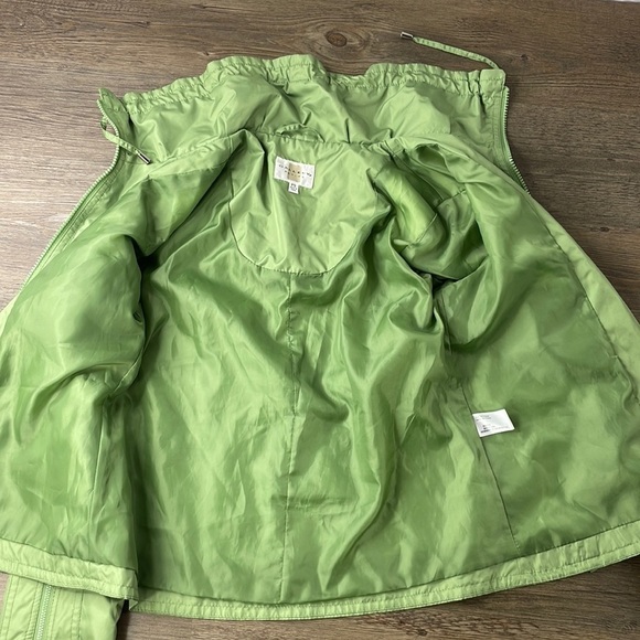 Gallery Petites Zip Up Lime Green Windbreaker Light Weight Jacket, size PS - Picture 4 of 12